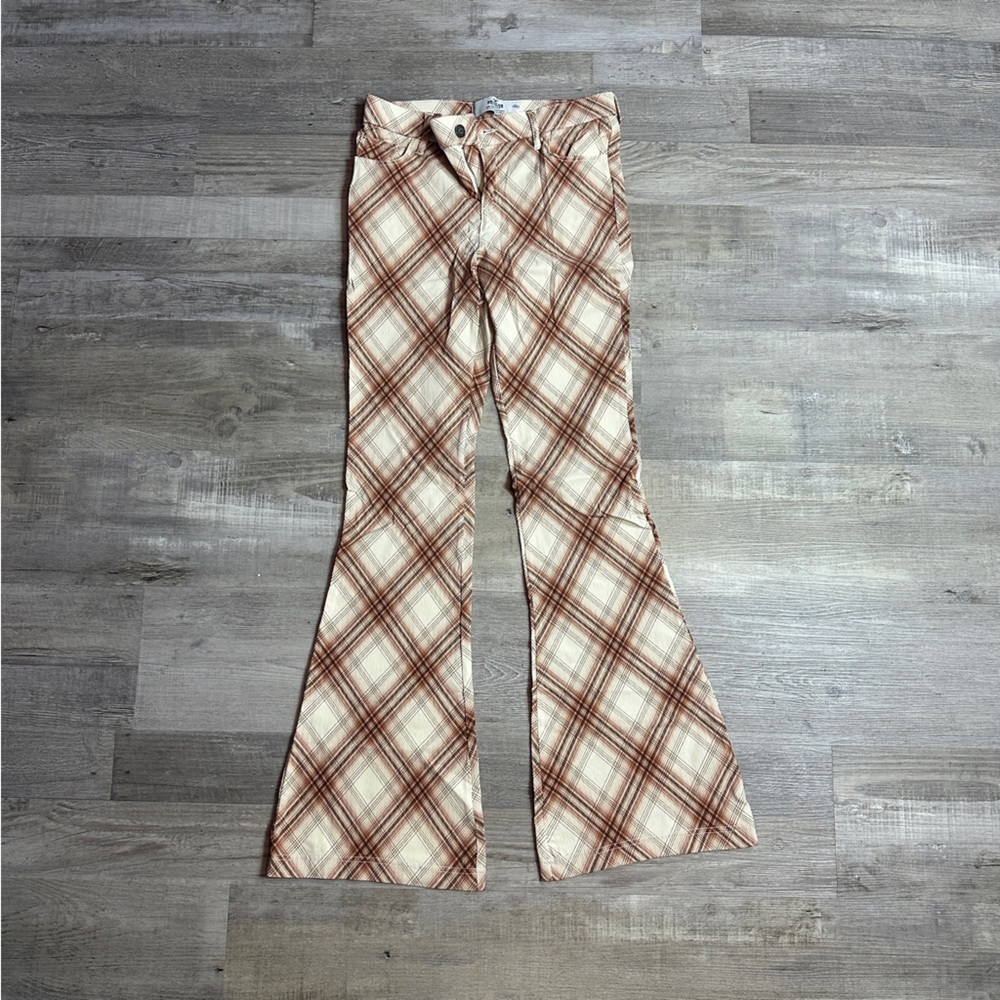 Hollister Plaid Flare Stretch Pants